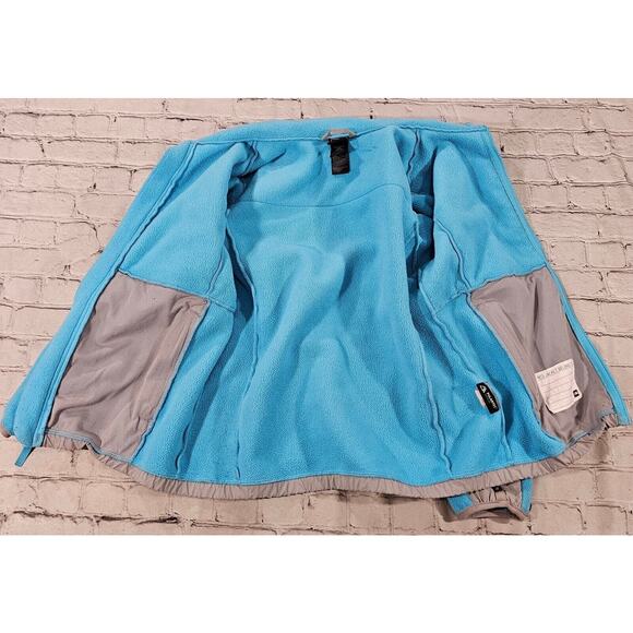 The North Face Denali Zip Up Fleece Jacket Aqua Gray GIRLS SIZE LARGE 14-16 - Picture 2 of 14